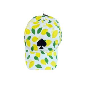 Kate Spade New York Lemon Print Hat Stretch One Size Fits Most NEW